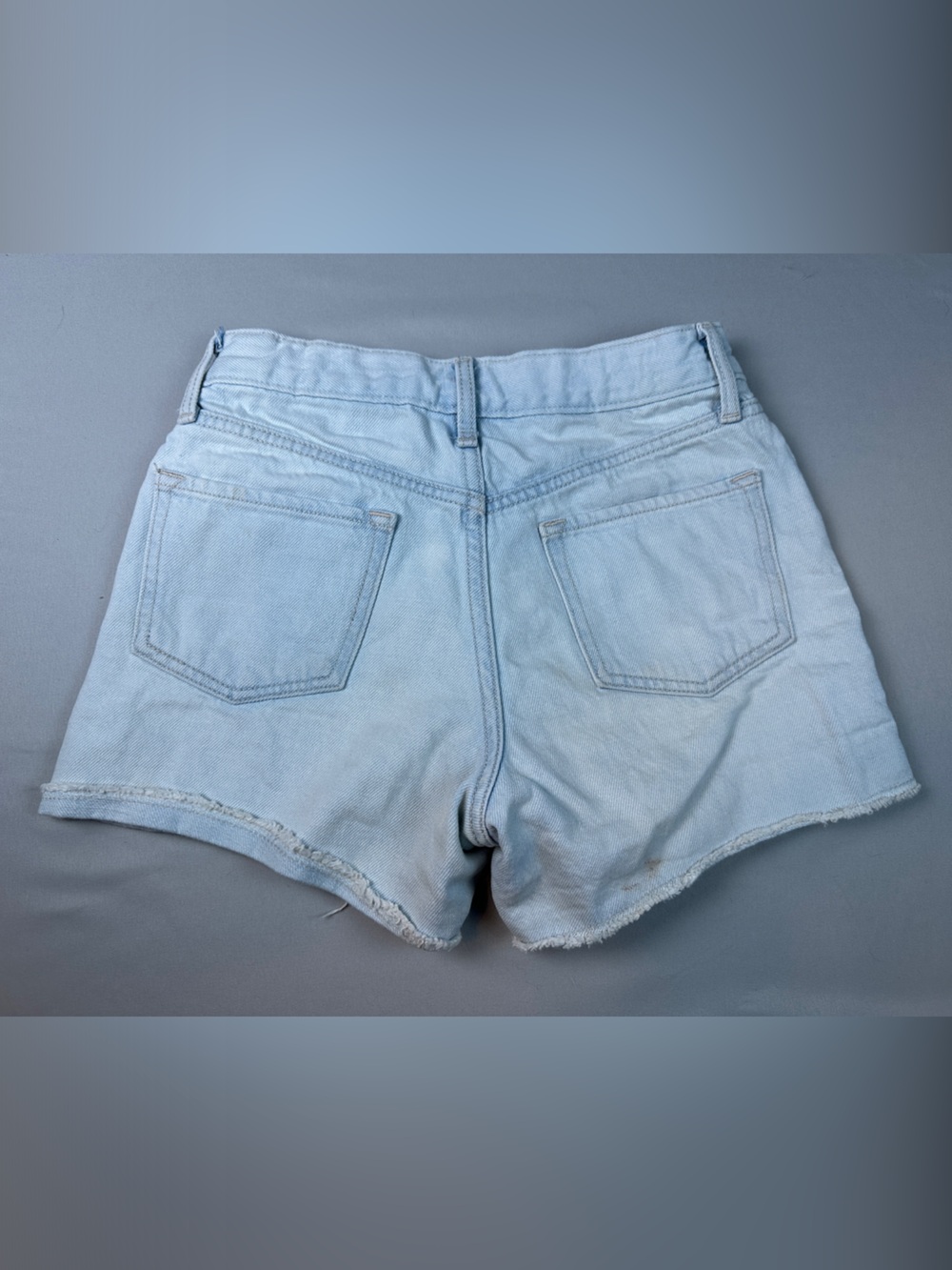 Old Navy Girls Button Front Shorts Light Blue Distressed High-Rise Denim Size 10 - Picture 7 of 7